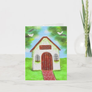 Tarjeta de agradecimiento de boda de cabaña de lun