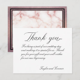 Tarjeta de agradecimiento de boda de caligrafía cl