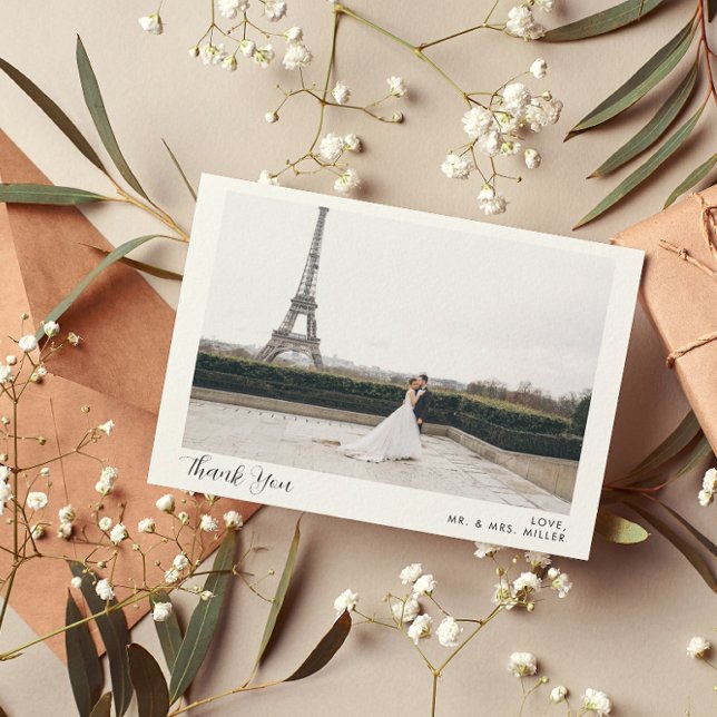 Tarjeta de agradecimiento de boda de caligrafía de (Subido por el creador)