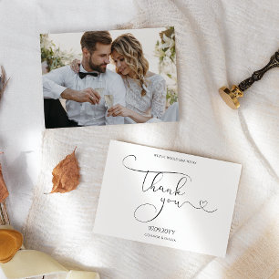 Tarjeta de agradecimiento de boda de caligrafía mi