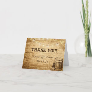 Tarjeta de agradecimiento de boda de campo para bo
