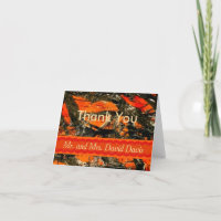 Tarjeta de agradecimiento de boda de camuflaje