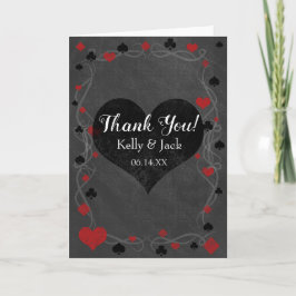 Tarjeta de agradecimiento de boda de casino elegan