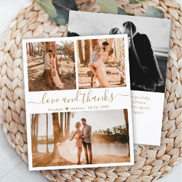 Tarjeta de agradecimiento de Boda de Collage Blanc