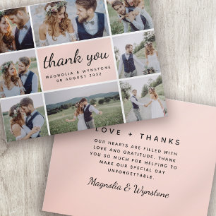 Tarjeta de agradecimiento de Boda de Collage de fo