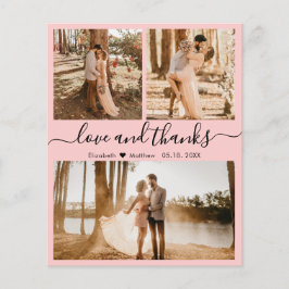 Tarjeta de agradecimiento de Boda de Collage de fo