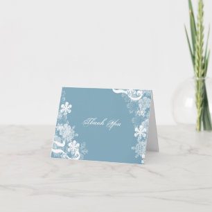 Tarjeta de agradecimiento de boda de copo de nieve