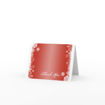 Tarjeta de agradecimiento de boda de copo de nieve