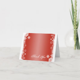 Tarjeta de agradecimiento de boda de copo de nieve