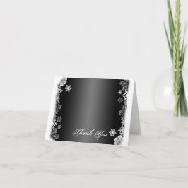 Tarjeta de agradecimiento de boda de copo de nieve
