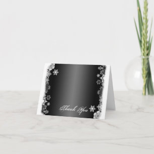 Tarjeta de agradecimiento de boda de copo de nieve