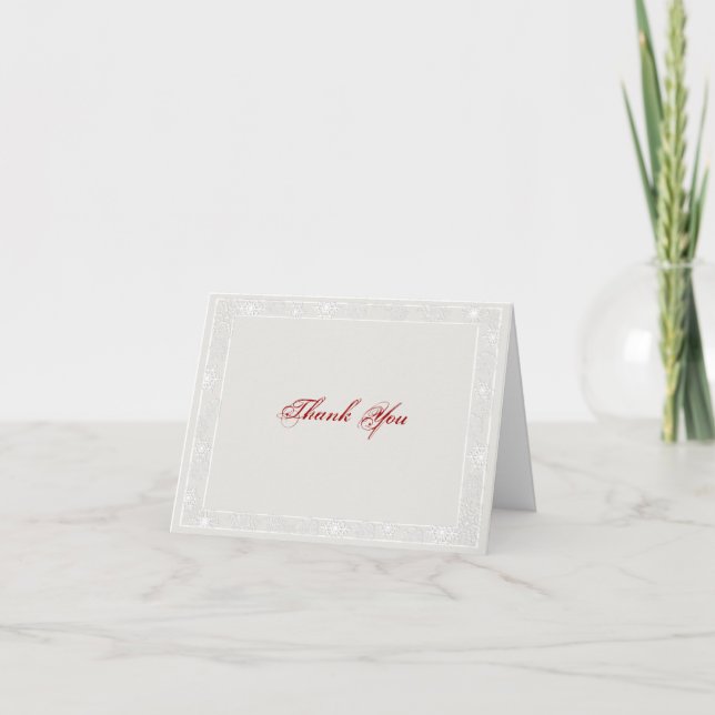 Tarjeta de agradecimiento de boda de copo de nieve (Anverso)