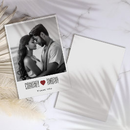 Tarjeta de agradecimiento de Boda de corazón minim