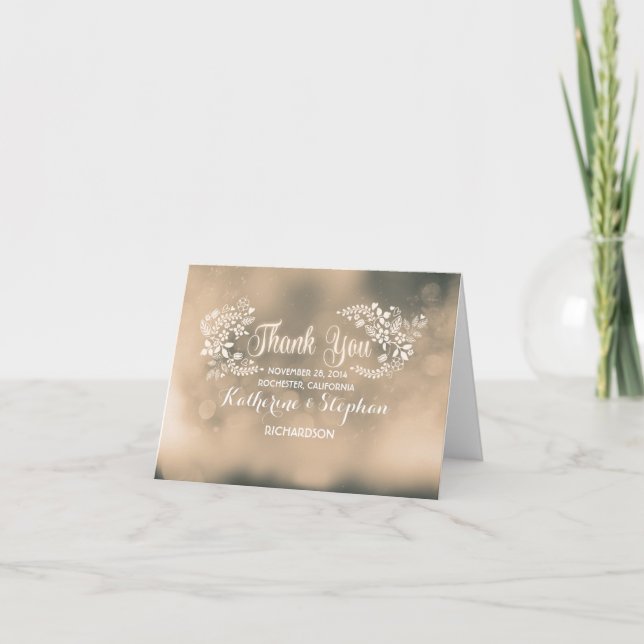 tarjeta de agradecimiento de boda de corazones flo (Anverso)