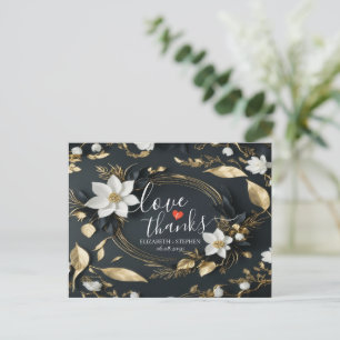Tarjeta de agradecimiento de boda de corona floral