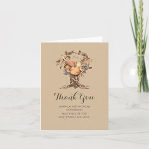 tarjeta de agradecimiento de boda de cosecha de ár