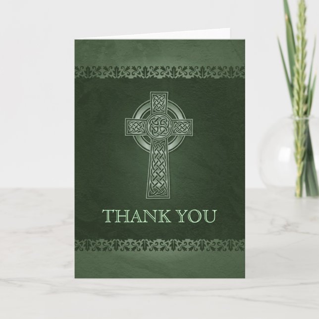 Tarjeta de agradecimiento de boda de Cruz Celta Ir (Anverso)