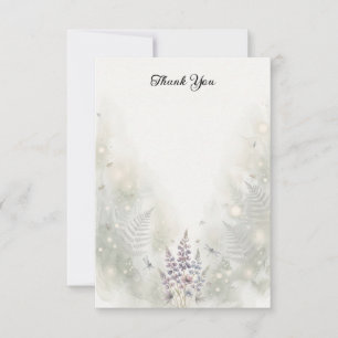 Tarjeta de agradecimiento de boda de dedalera silv
