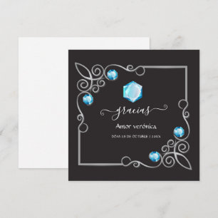 Tarjeta de agradecimiento de boda de diamante