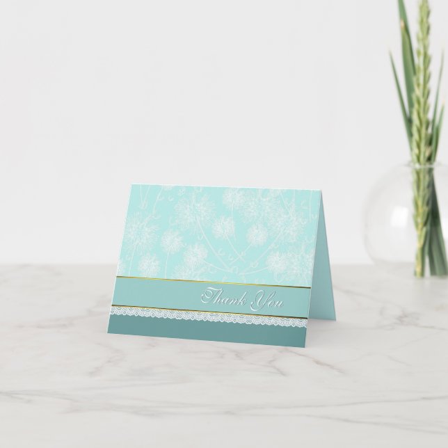 Tarjeta de agradecimiento de boda de diente de leó (Anverso)