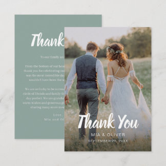 Tarjeta de agradecimiento de Boda de doble cara co