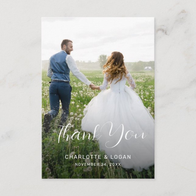 Tarjeta de agradecimiento de Boda de doble cara co (Anverso)