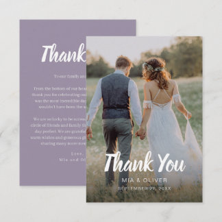 Tarjeta de agradecimiento de Boda de doble cara co