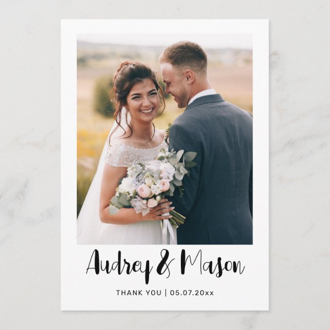 Tarjeta de agradecimiento de Boda de doble cara co (Anverso)