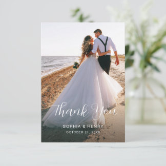Tarjeta de agradecimiento de Boda de doble cara co