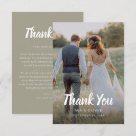 Tarjeta de agradecimiento de Boda de doble cara co