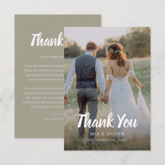 Tarjeta de agradecimiento de Boda de doble cara co