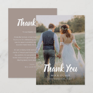 Tarjeta de agradecimiento de Boda de doble cara co