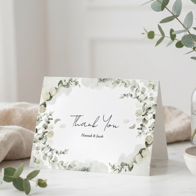 Tarjeta de agradecimiento de boda de eucalipto (Subido por el creador)