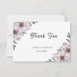 Tarjeta de agradecimiento de boda de eucalipto flo