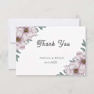 Tarjeta de agradecimiento de boda de eucalipto flo
