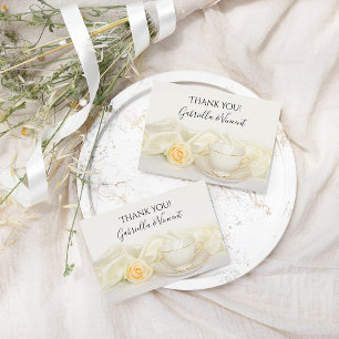 Tarjeta de agradecimiento de boda de flor de rosa 