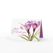 Tarjeta de agradecimiento de boda de flor púrpura 