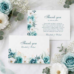 Tarjeta de agradecimiento de boda de flor silvestr