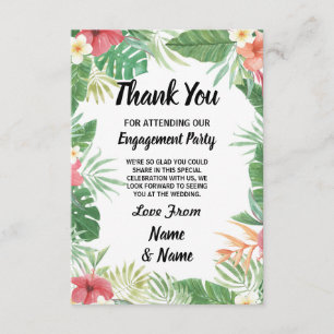Tarjeta de agradecimiento de boda de flores de acu
