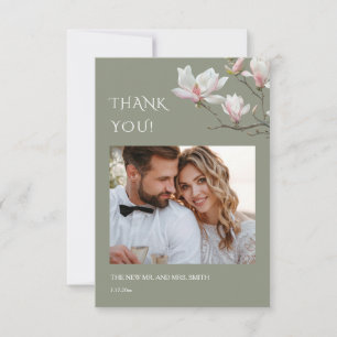 Tarjeta de agradecimiento de boda de flores de art