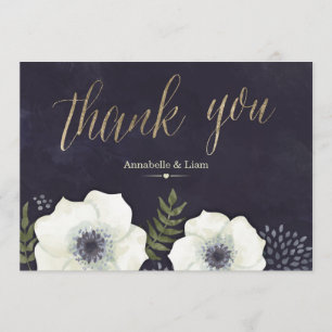 Tarjeta de agradecimiento de Boda de Flores de Noc