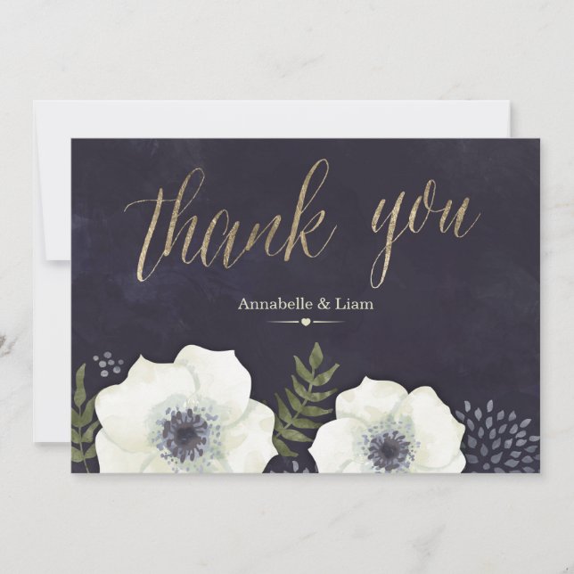 Tarjeta de agradecimiento de Boda de Flores de Noc (Anverso)