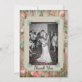 Tarjeta de agradecimiento de boda de flores de pri