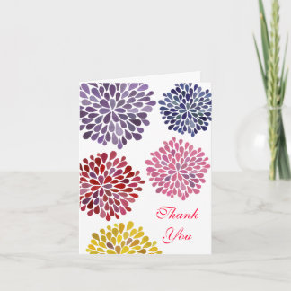 Tarjeta de agradecimiento de boda de flores de pri