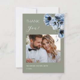 Tarjeta de agradecimiento de boda de flores transp