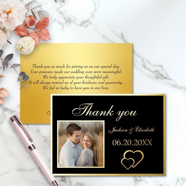 Tarjeta de agradecimiento de boda de foto moderna  (Subido por el creador)