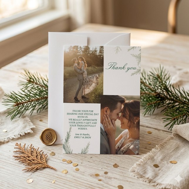 Tarjeta de agradecimiento de boda de foto simple m (Subido por el creador)