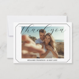 Tarjeta de agradecimiento de boda de foto simple P
