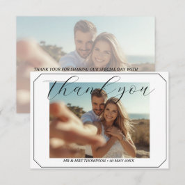 Tarjeta de agradecimiento de boda de foto simple P