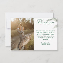 Tarjeta de agradecimiento de boda de foto simple P